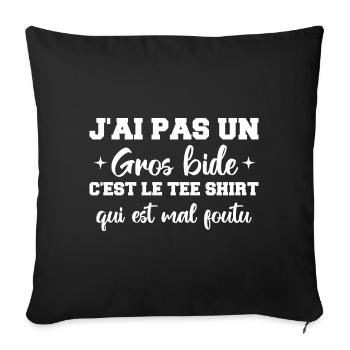 J'ai Pas Un Gros Bide C'est Le Tee Shirt Cadeau - Housse de coussin décorative 45 x 45 cm - noir - Devant