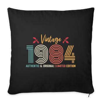 anniversaire 1984 anniversaire né en 1984 rétro - Housse de coussin décorative 45 x 45 cm - noir - Devant