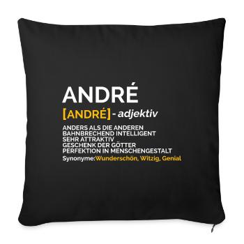 André - Sofakissenbezug 45 x 45 cm - Schwarz - Vorne