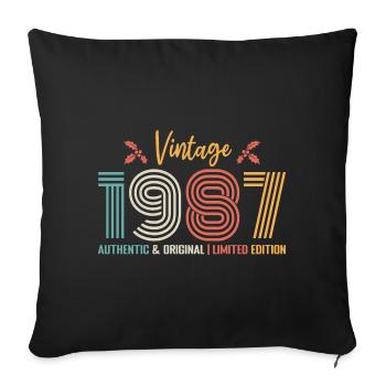 Geburtstag 1987 Geburtstag Jahrgang 1987 Retro - Sofakissenbezug 45 x 45 cm - Schwarz - Vorne