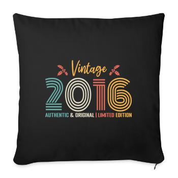 Birthday 2016 Birthday Born in 2016 Retro - Sofa pillowcase 17,3'' x 17,3'' (45 x 45 cm) - black - Front