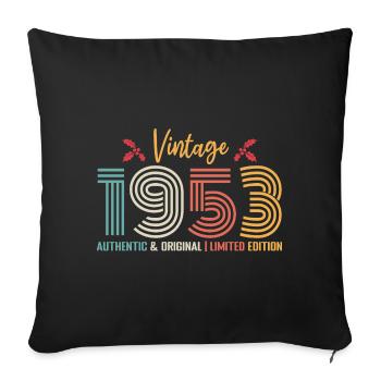 Birthday 1953 Birthday Born in 1953 Retro - Sofa pillowcase 17,3'' x 17,3'' (45 x 45 cm) - black - Front