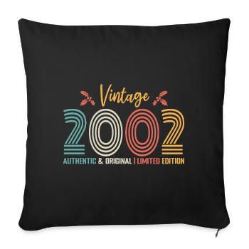Anniversaire 2002 Anniversaire né en 2002 rétro - Housse de coussin décorative 45 x 45 cm - noir - Devant