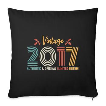 Birthday 2017 Birthday Born in 2017 Retro - Sofa pillowcase 17,3'' x 17,3'' (45 x 45 cm) - black - Front