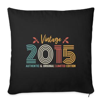 Birthday 2015 Birthday Born in 2015 Retro - Sofa pillowcase 17,3'' x 17,3'' (45 x 45 cm) - black - Front