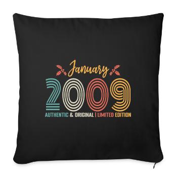 January 2009 Anniversary January 2009 Retro - Sofa pillowcase 17,3'' x 17,3'' (45 x 45 cm) - black - Front