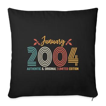 January 2004 Anniversary January 2004 Retro - Sofa pillowcase 17,3'' x 17,3'' (45 x 45 cm) - black - Front