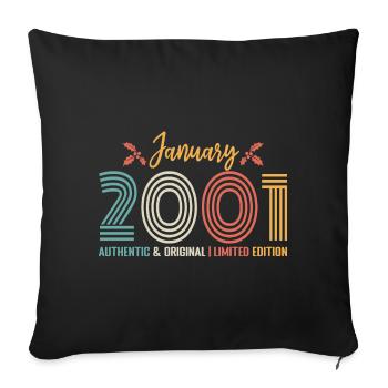 January 2001 Anniversary January 2001 Retro - Sofa pillowcase 17,3'' x 17,3'' (45 x 45 cm) - black - Front