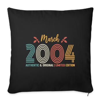 March 2004 Anniversary March 2004 Retro - Sofa pillowcase 17,3'' x 17,3'' (45 x 45 cm) - black - Front