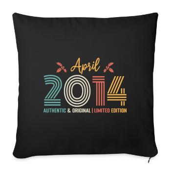 April 2014 Retro Geburtstag April 2014 - Sofakissenbezug 45 x 45 cm - Schwarz - Vorne