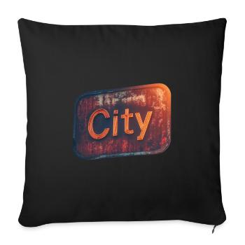 Style néon rétro de la ville pour une touche urbaine - Housse de coussin décorative 45 x 45 cm - noir - Devant
