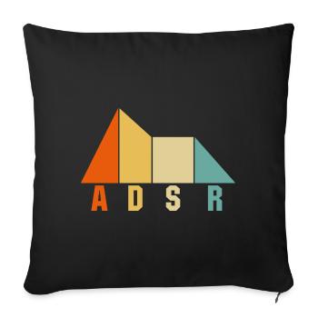 ADSR Synthétiseur musique musiciens keyboard cadeau - Housse de coussin décorative 45 x 45 cm - noir - Devant