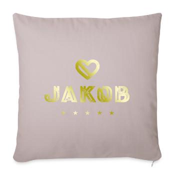 Jakob Herz - Housse de coussin décorative 45 x 45 cm - taupe clair - Devant