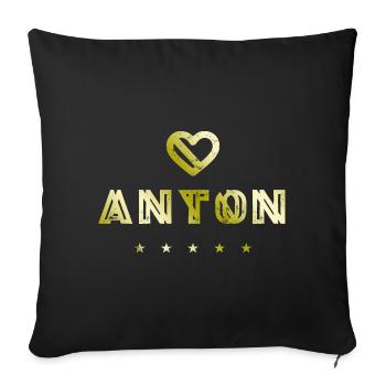 Anton Herz - Housse de coussin décorative 45 x 45 cm - noir - Devant
