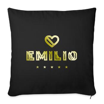 Emilio Heart - Sofa pillowcase 17,3'' x 17,3'' (45 x 45 cm) - black - Front