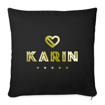 Karin Herz - Sofa pillowcase 17,3'' x 17,3'' (45 x 45 cm) - black - Front