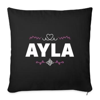 Cécile - Housse de coussin décorative 45 x 45 cm - noir - Devant