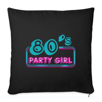FÊTARDE DES ANNÉES 80 - Housse de coussin décorative 45 x 45 cm - noir - Devant