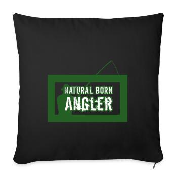 Echter Angler Angelt - Sofakissenbezug 45 x 45 cm - Schwarz - Vorne