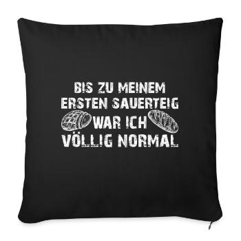 Lustiges Backmotiv - Brot selber backen - Sofakissenbezug 45 x 45 cm - Schwarz - Vorne