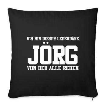 Jörg Name Design - Sofakissenbezug 45 x 45 cm - Schwarz - Vorne