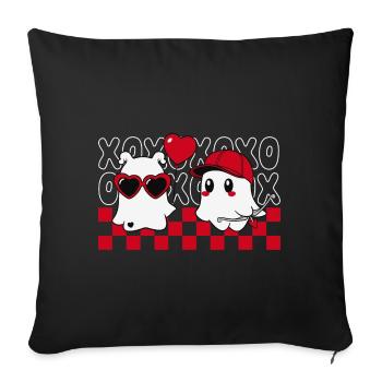 Saint-Valentin Cupidon esprits coeur amour dans l’amour - Housse de coussin décorative 45 x 45 cm - noir - Devant