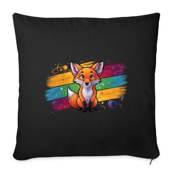 Fox - Illustration - Sofa pillowcase 17,3'' x 17,3'' (45 x 45 cm) - black - Front