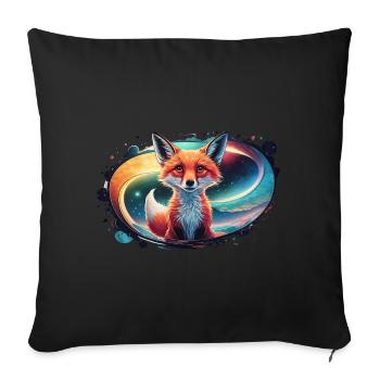 Fox - Illustration - Sofa pillowcase 17,3'' x 17,3'' (45 x 45 cm) - black - Front