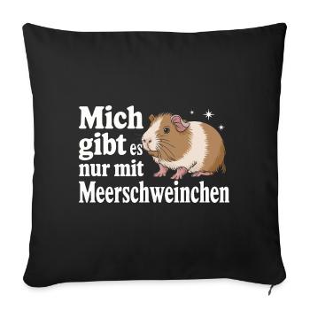 Meerschweinchen Kurzhaar Langhaar Crested Hunde - Sofakissenbezug 45 x 45 cm - Schwarz - Vorne