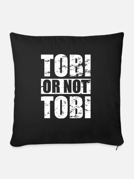 Tobi or not Tobi - Design - Sofakissenbezug 45 x 45 cm - Schwarz
