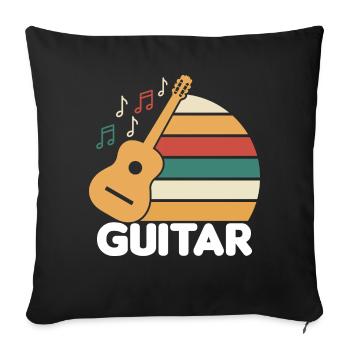 Learn to play the guitar - Sofa pillowcase 17,3'' x 17,3'' (45 x 45 cm) - black - Front