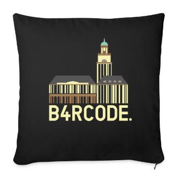 B4RCODE. Witten - Sofakissenbezug 45 x 45 cm - Schwarz - Vorne