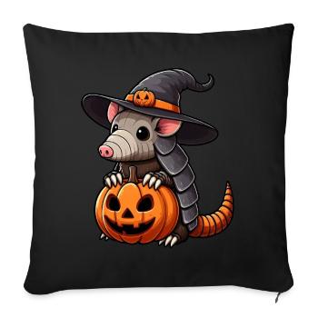 Cute Halloween Armadillo Witch Pumpkin - Sofa pillowcase 17,3'' x 17,3'' (45 x 45 cm) - black - Front