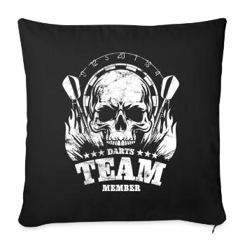 Fléchettes Crâne - Membre de l’équipe de fléchettes - Cadeau - Housse de coussin décorative 45 x 45 cm - noir - Devant