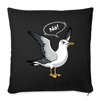 Mouette « Nope » - Nordsee Design - Housse de coussin décorative 45 x 45 cm - noir - Devant