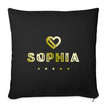 Sophia Heart - Sofa pillowcase 17,3'' x 17,3'' (45 x 45 cm) - black - Front