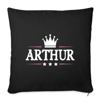 Arthur - Housse de coussin décorative 45 x 45 cm - noir - Devant