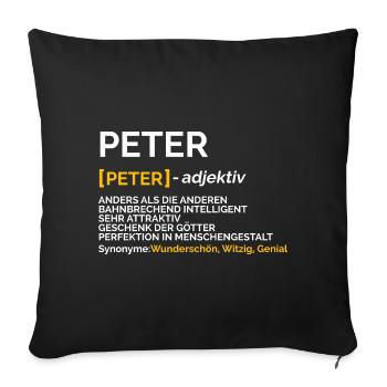 Peter - Sofakissenbezug 45 x 45 cm - Schwarz - Vorne