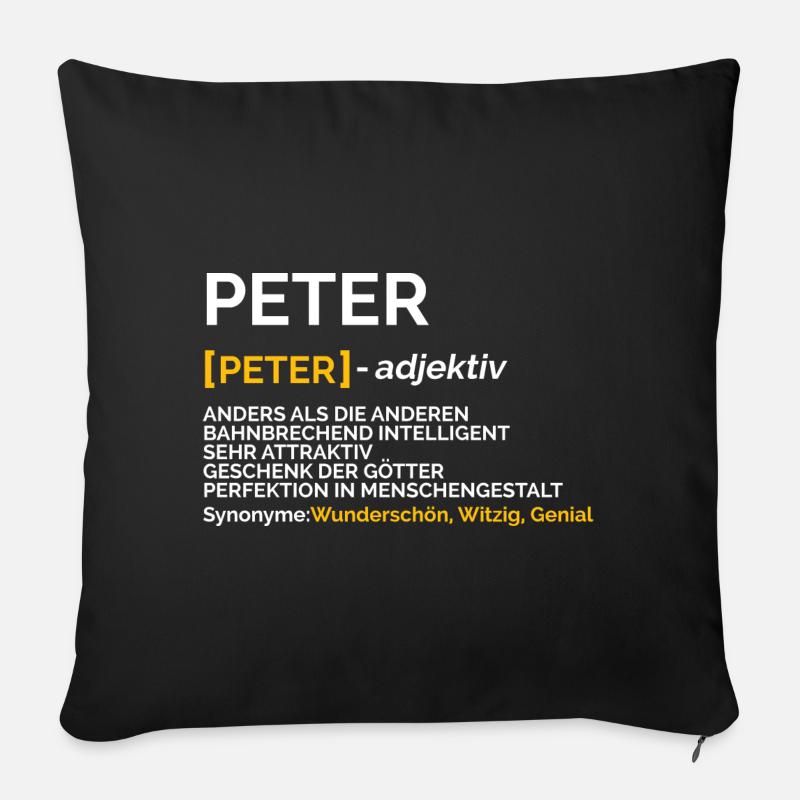 Peter - Sofakissenbezug 45 x 45 cm - Schwarz