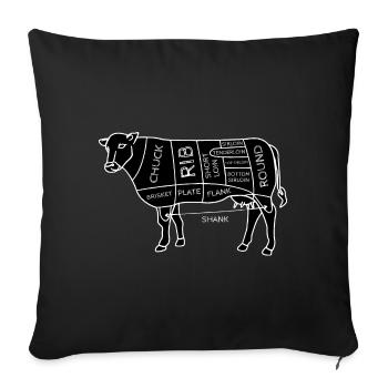 Lustige Rindfleischschnitte Diagramm I BBQ Metzger - Sofakissenbezug 45 x 45 cm - Schwarz - Vorne