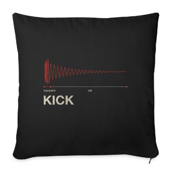 Kick Drum - DAW Producer Transient & Tail - Housse de coussin décorative 45 x 45 cm - noir - Devant