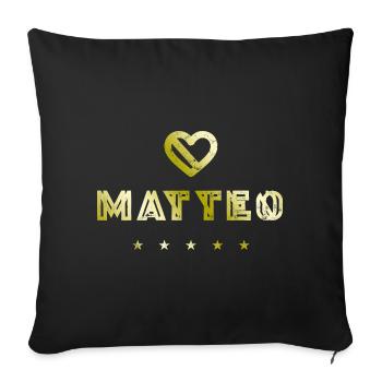 Matteo Herz - Sofa pillowcase 17,3'' x 17,3'' (45 x 45 cm) - black - Front