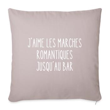 j'aime les marches romantiques jusqu'au bar - Housse de coussin décorative 45 x 45 cm - taupe clair - Devant