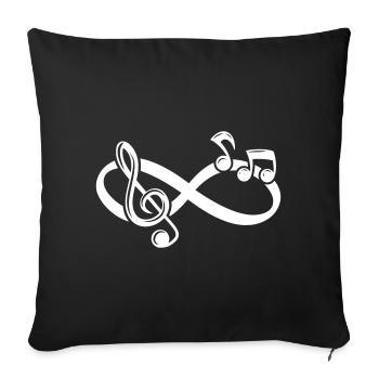 Musique infinie Clé de partitions Notes musicales - Housse de coussin décorative 45 x 45 cm - noir - Devant