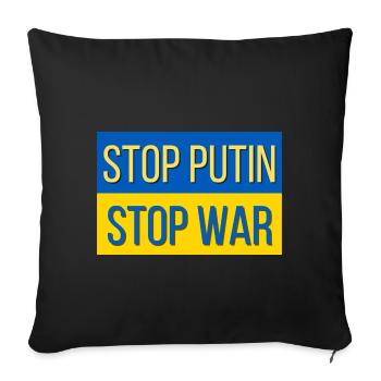 Stop Putin stop was - Sofa pillowcase 17,3'' x 17,3'' (45 x 45 cm) - black - Front