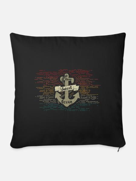 Retro Anchor Vintage - Sofa pillowcase 17,3'' x 17,3'' (45 x 45 cm) - black