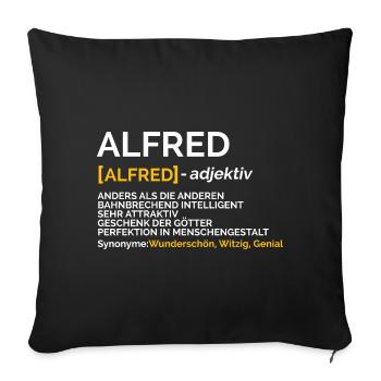 Alfred - Sofakissenbezug 45 x 45 cm - Schwarz - Vorne