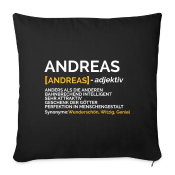 Andreas - Sofakissenbezug 45 x 45 cm - Schwarz - Vorne