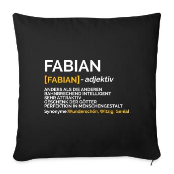 Fabian - Sofakissenbezug 45 x 45 cm - Schwarz - Vorne