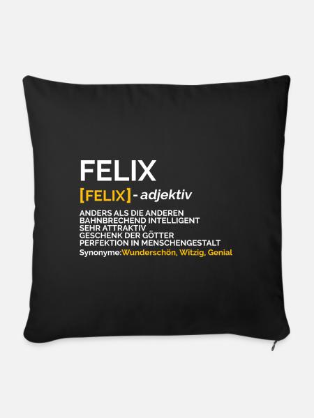 Felix - Sofakissenbezug 45 x 45 cm - Schwarz